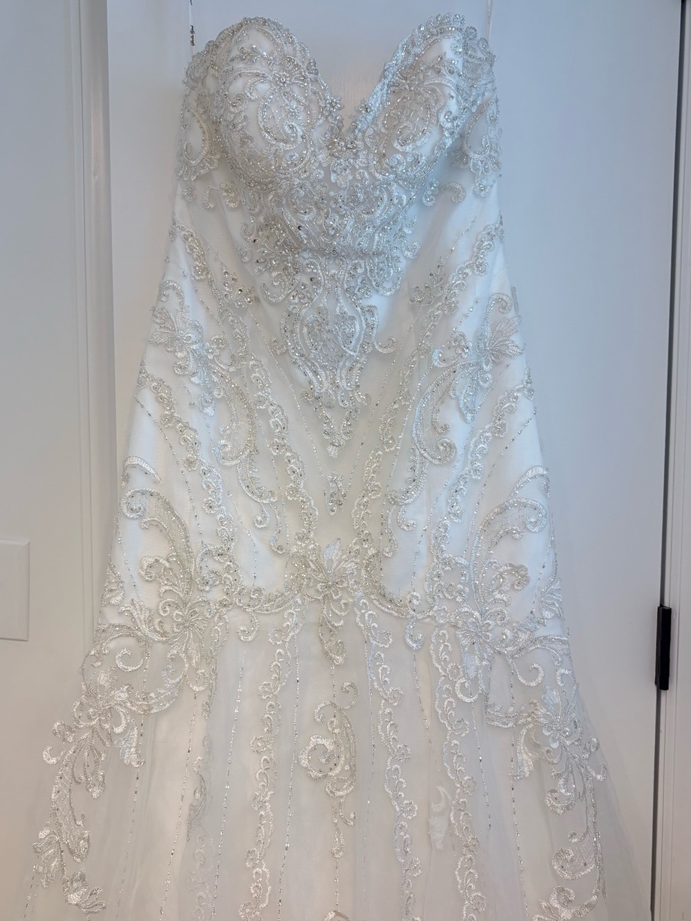 Stella York Ivory Beaded Strapless Wedding Gown